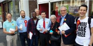Our local team campaigning in Crouch End with Douglas Alexander MP